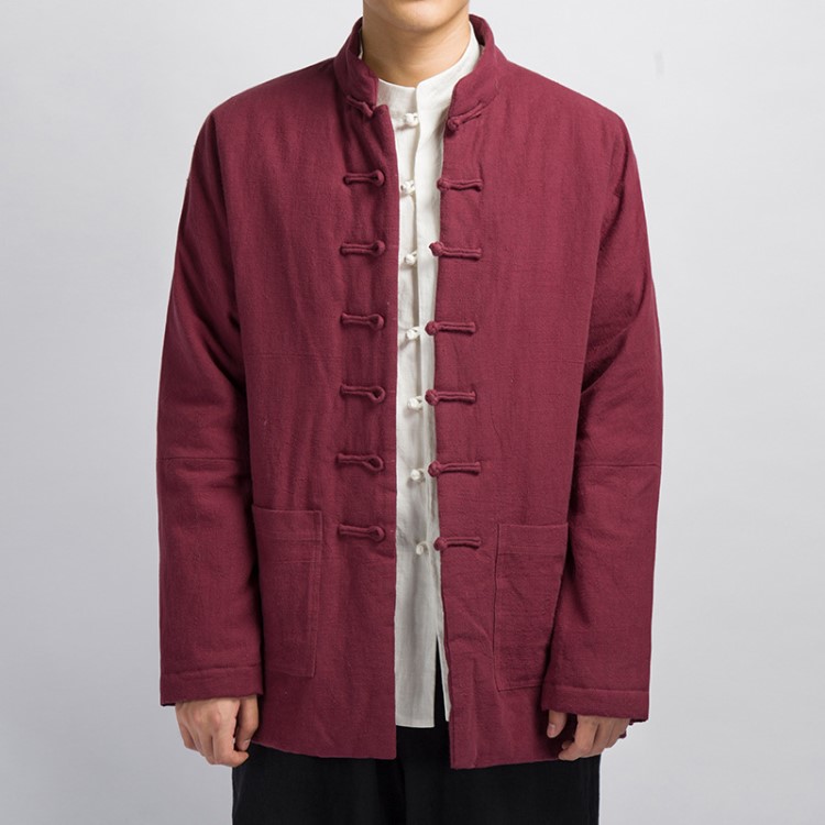 男士唐裝漢服棉襖冬季盤扣中式棉服復古中老年男裝中國風棉衣外套