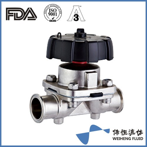 316L衛(wèi)生級不銹鋼手動仿蓋米型隔膜閥食品級卡箍式快裝膜隔閥門