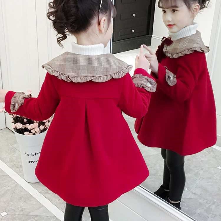 外套水貂絨女童2019新款中長款韓版潮秋冬加厚中大兒童洋氣呢大衣
