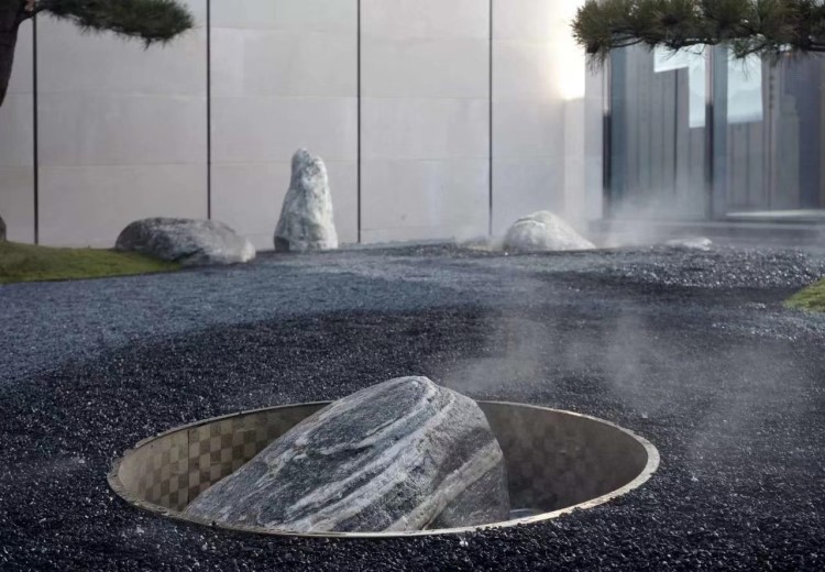 枯山石裝飾造景黑色礫石，黑色碎石園林景觀材料，黑色石子