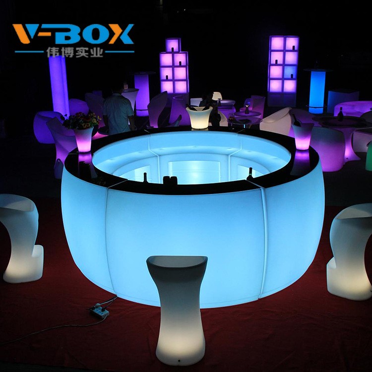 LED發光吧臺酒吧家具 七彩發光酒桌夜店KTV娛樂酒吧led組合桌椅