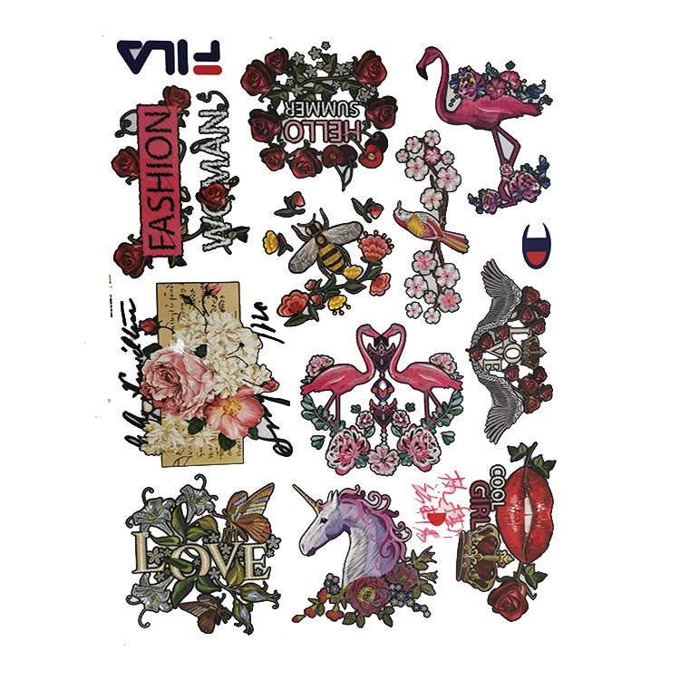 DIY定制logo圖案熱轉印燙畫印花貼燙標燙鉆洗水嘜燙印反光貼膜