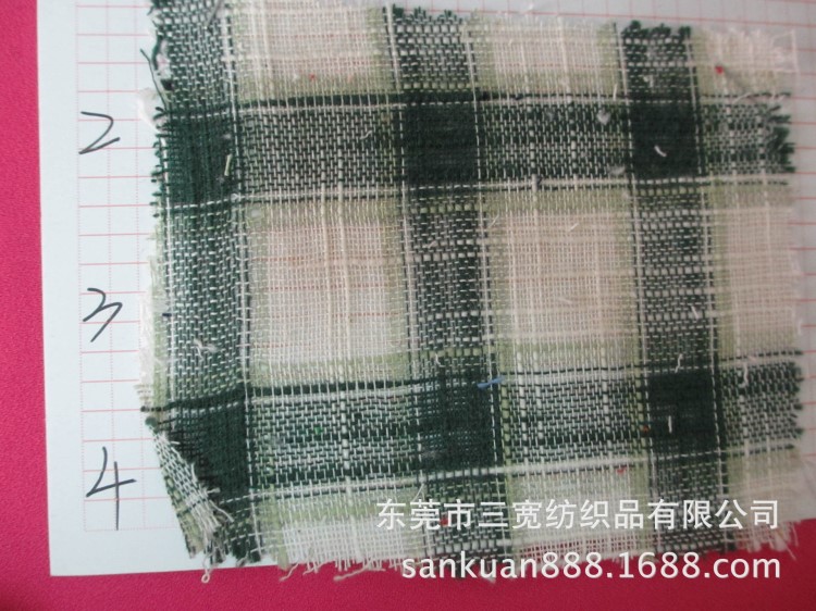 SK-0235#暢銷新品麻棉竹節(jié)布 色織服裝休閑格子正方格面料 親膚款