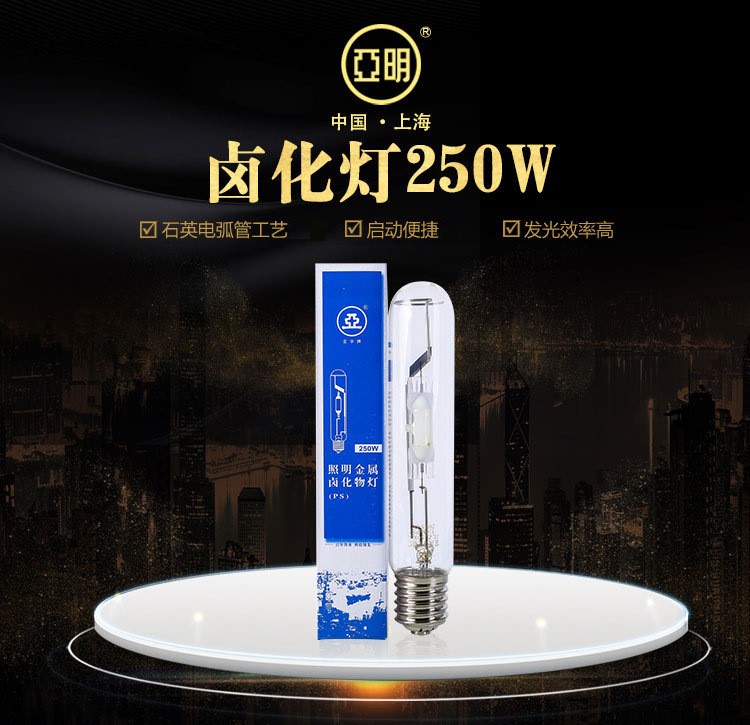 上海亚明金属卤化物灯 单端球型金卤灯泡卤化灯250W