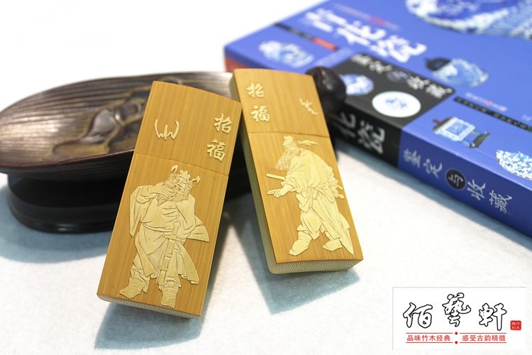 留青竹刻手工留青牙簽盒 竹牙簽筒鐘馗招福竹質(zhì)工藝品現(xiàn)貨批發(fā)
