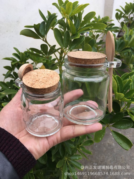 新款100ml 250mll帶把的小布丁瓶 奶瓶 漂流瓶許愿瓶 帶小木勺