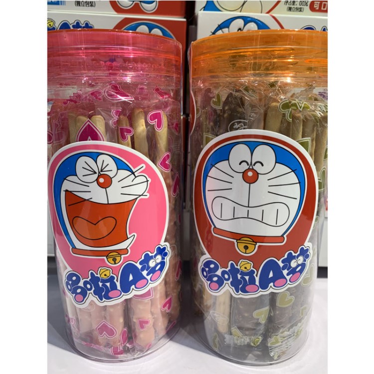 兒童零食添祺多啦A夢涂層脆米扁桃仁巧克力棒每箱24瓶