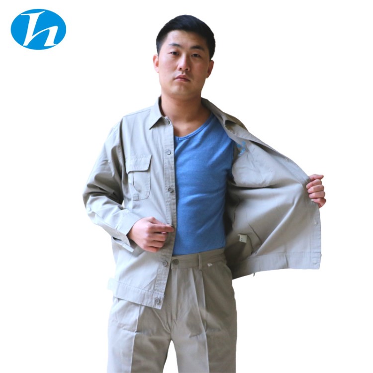 全棉工作服工裝定制 車間勞保服 長(zhǎng)袖套裝制服廠服 定做 耐磨耐臟