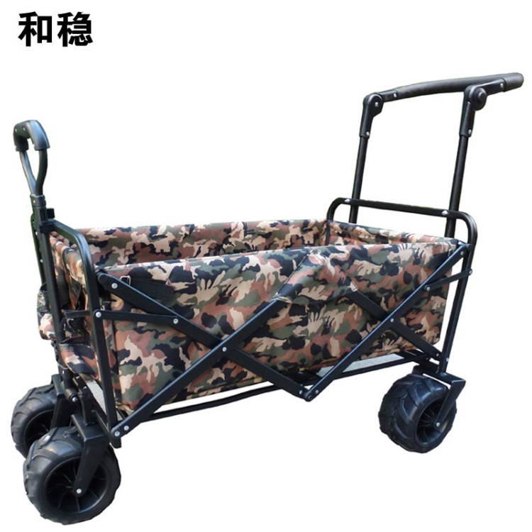 折疊購物車便攜小推車戶外野營寶寶童車四輪手拉車?yán)瓧U行李車家用