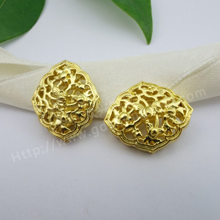 DIY五金飾品配件佛教三通隔片黃銅隔珠鏤空福祿壽16*19批發(fā)