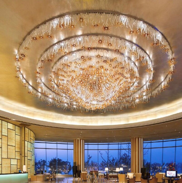 食品机械 室内照明工程 大型酒店工程灯饰定制 酒店非标水晶灯 led