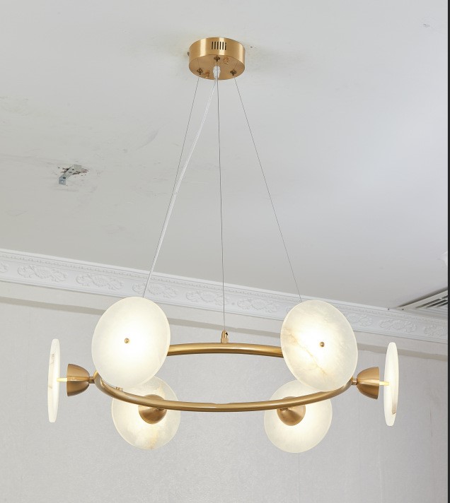 全銅燈飾 天然西班牙云石  簡潔大方