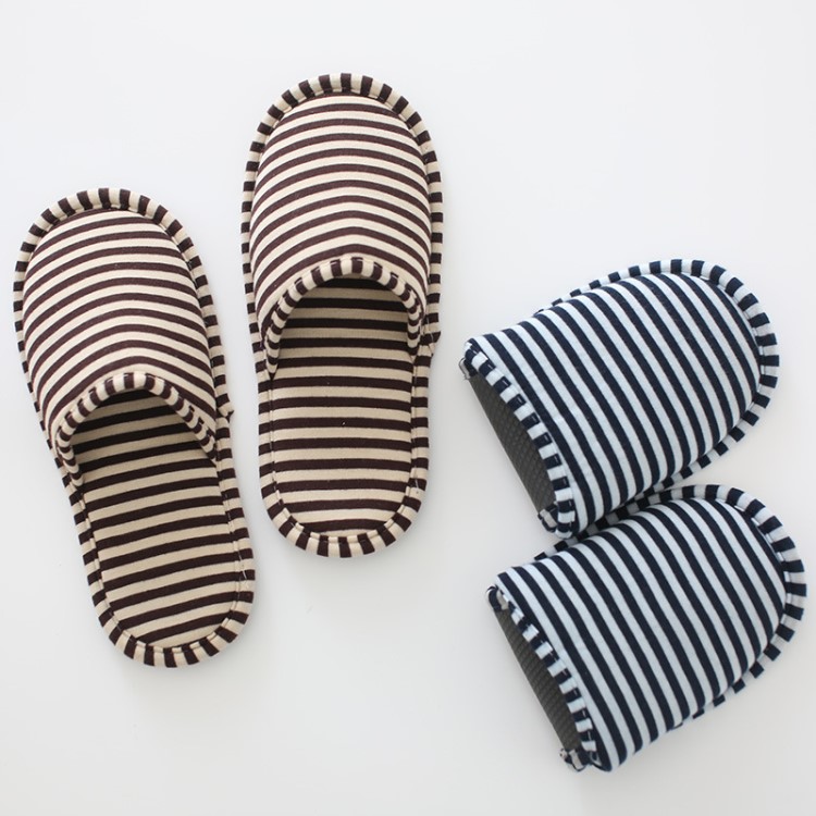 條紋旅行拖鞋 旅游折疊式 便攜送收納袋 商務出差酒店男女情侶款