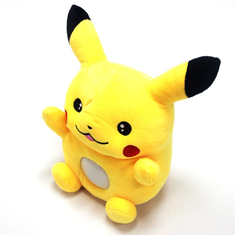 东莞可定制七彩创意小夜灯皮卡丘毛绒玩具卧室拍拍灯usb充电台灯