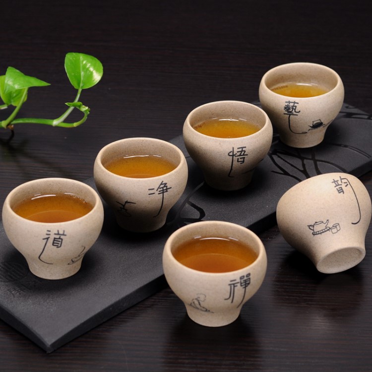 粗陶茶具酒杯小禮品贈品陶瓷大號單杯小茶碗主人杯個人茶杯品茗杯