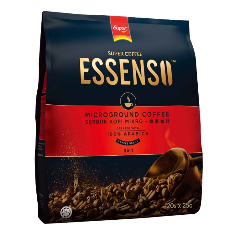 超級(jí)艾昇斯Essenso微研磨阿拉比卡速溶咖啡粉三合一500g