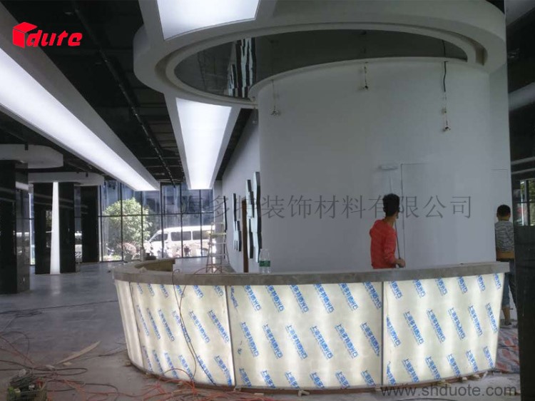 透光石供應(yīng)小區(qū)樓盤透光云石燈箱 透光石背景墻材料