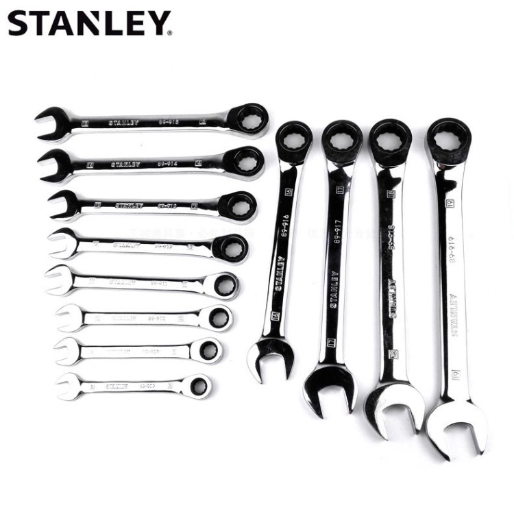 STANLEY/史丹利 公制精拋光棘開兩用快板梅開快速扳手89-908-1-22