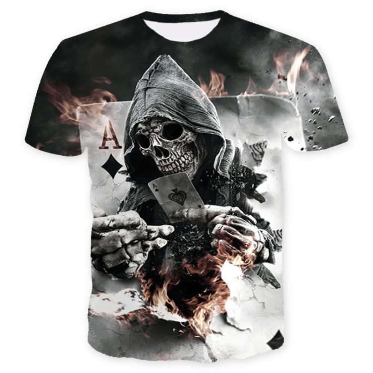 2018夏季歐美新款上衣數(shù)碼印花街頭青年短袖大碼男裝3D印花T恤