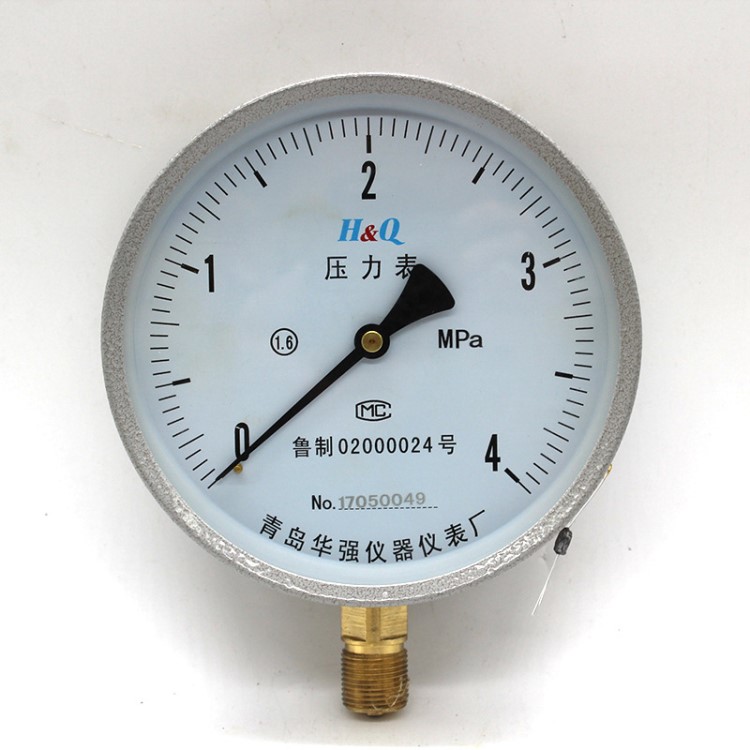 批发供应普通Y-100压力表 规格全能校验过华强1.6/2.5/4Mpa压力表