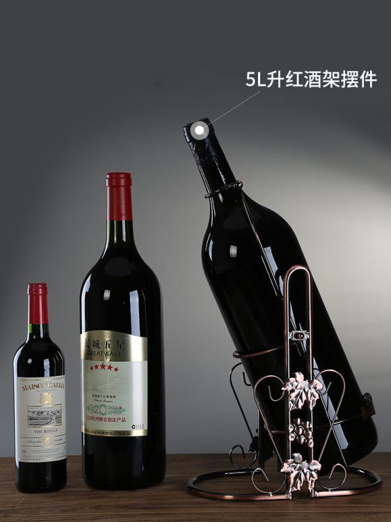 五升紅酒架歐式酒瓶架葡萄酒架鐵藝酒架酒柜酒莊酒柜家用擺件家用