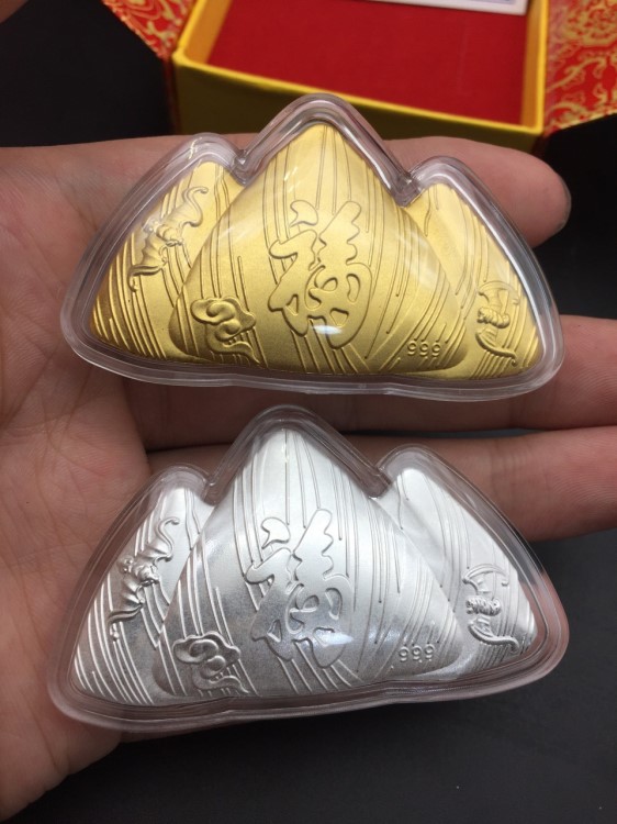 金粽銀粽 金山銀山端午節(jié)粽子禮品 保險(xiǎn)銀行會(huì)銷足金足銀工藝品