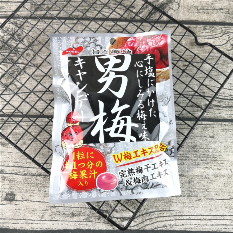 日本零食諾貝爾NOBEL男梅糖潤(rùn)喉糖梅汁梅子酸硬糖果80g