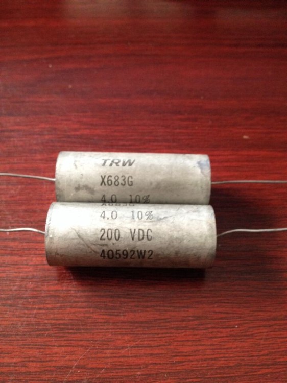 美國TRW膽機油浸銅箔音樂電容器4uF200V古董電容耦合發燒專用