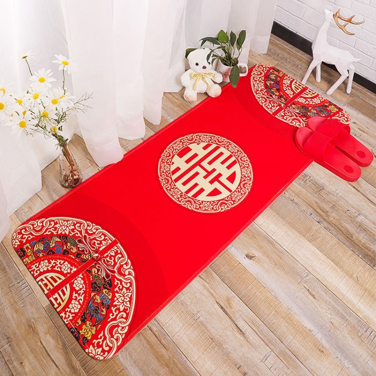 結(jié)婚慶用品地毯婚房布置裝飾創(chuàng)意婚禮喜慶新房喜字浪漫臥室腳墊