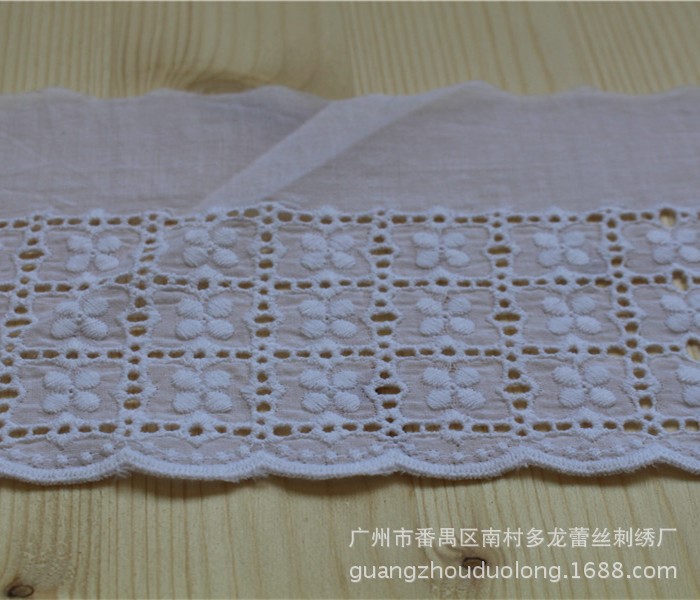 1141DIY服裝家紡輔料棉布刺繡花邊寬11.5厘米