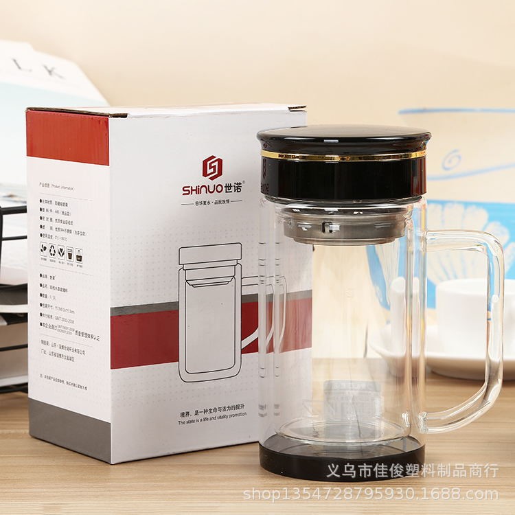 耐熱雙層玻璃杯 無毒環(huán)保禮品杯子定制logo 一件代發(fā)