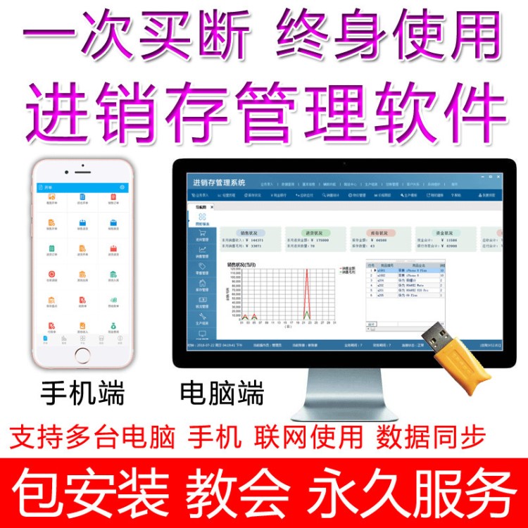 进销存管理软件 库存仓库ERP网络版 财务POS收银 销售手机APP开单