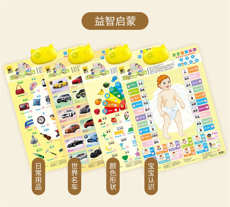 貓貝樂寶寶發聲早教識字益智玩具兒童語音有聲掛圖 分銷專用鏈接