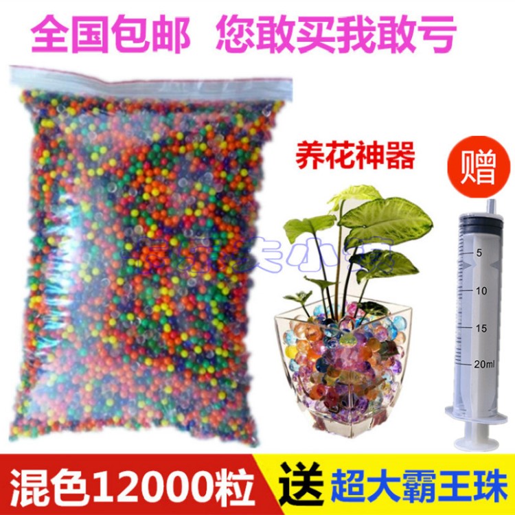 水泡海洋寶寶豆彩色水晶球 玩具無(wú)土養(yǎng)花 變大膨脹吸水珠3000粒