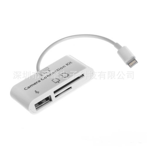 IPad4讀卡器 ipadmini IPAD5 USB SD相機套件轉接U盤 3合一