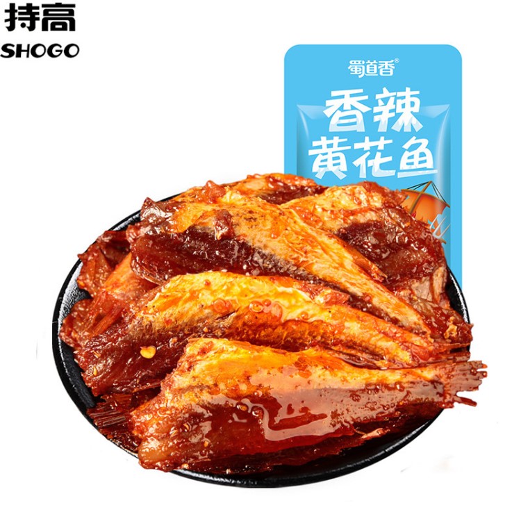 蜀道香 酥骨香辣黄花鱼60g 小黄鱼鱼干即食小吃海鲜休闲零食品