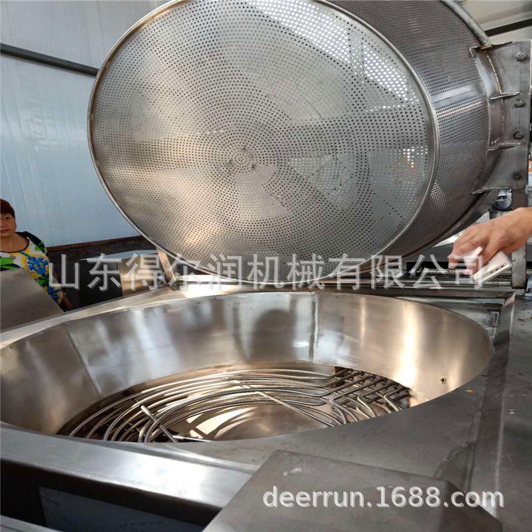 自動翻過出料 小型炸江米條鍋 高低溫可調 麻花油炸加工流水線機