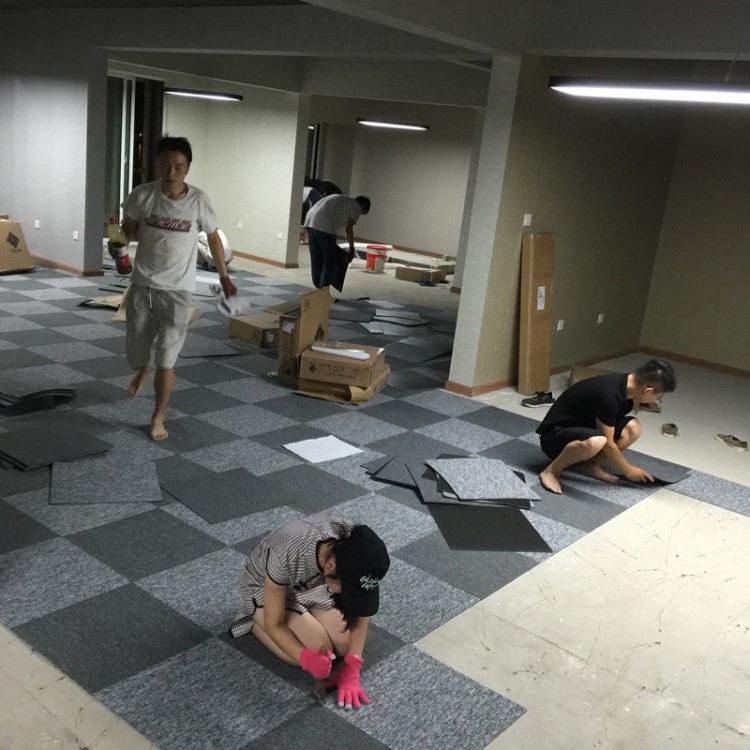辦公室地毯寫字樓方塊工業滿鋪工裝工程公司拼接防火商用阻燃地毯