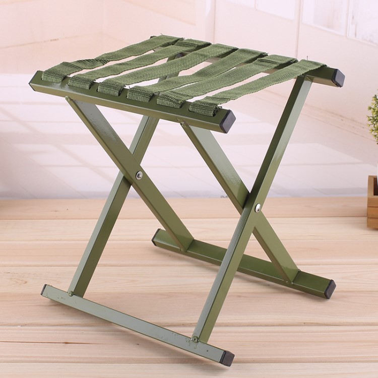 便携式折叠凳钓鱼凳 军绿铁马扎户外用品伸缩小板凳厂家批发