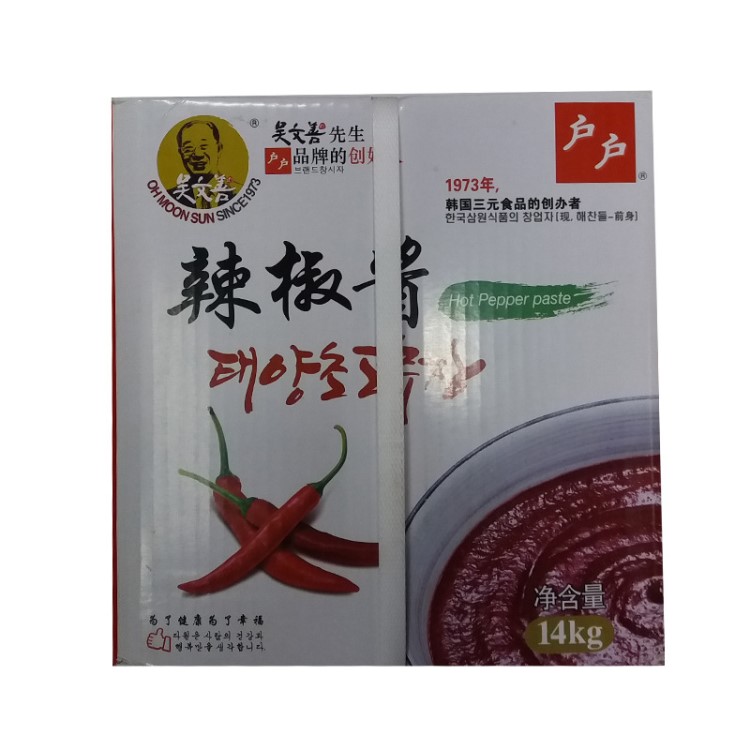 韓式調(diào)料批發(fā)  吳文善辣醬14kg/箱  韓式辣椒醬 朝鮮族辣醬