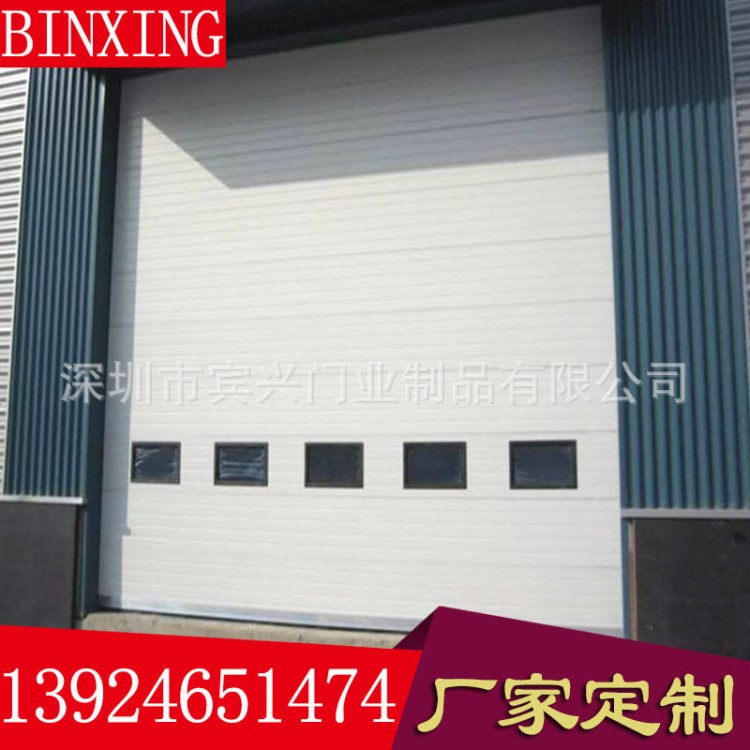 消防紅工業(yè)提升門滑升門 垂直翻板提升門電動翻板門車庫門包安裝