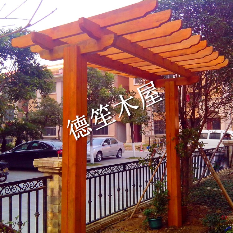 廠家定制直銷室外防腐木花架弧形長廊木亭葡萄架木涼亭景觀長廊