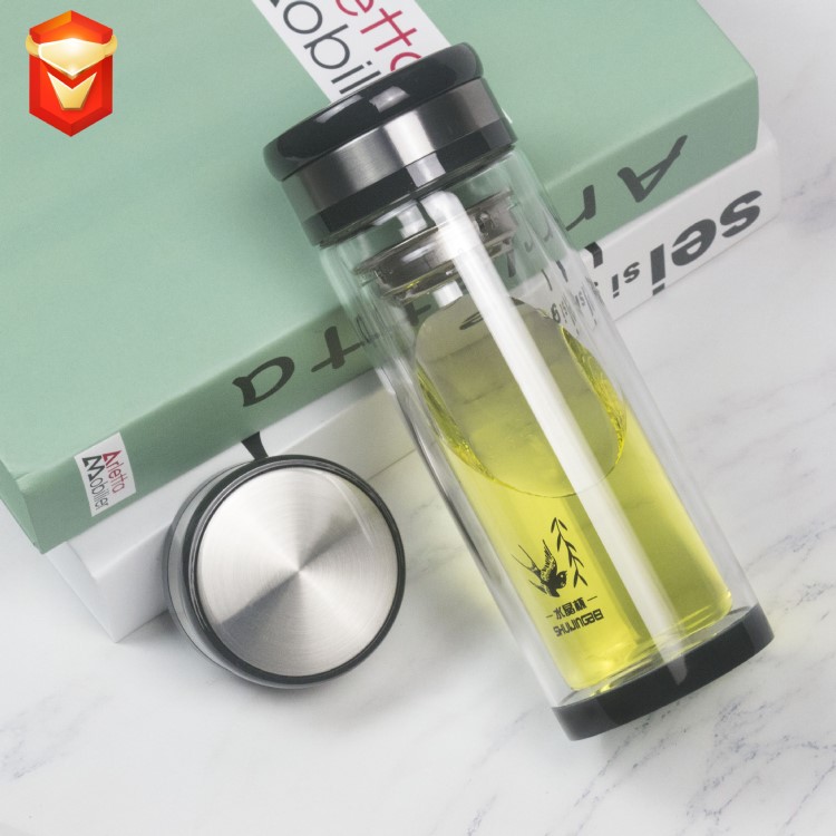 廣告商務(wù)饋贈環(huán)保雙層高硼硅禮品玻璃水晶杯生產(chǎn)廠家定制LOGO