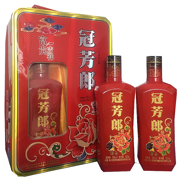 冠芳郎酒老酒頭一盒兩瓶裝500ml52度濃香型白酒批發(fā)OEM廠家