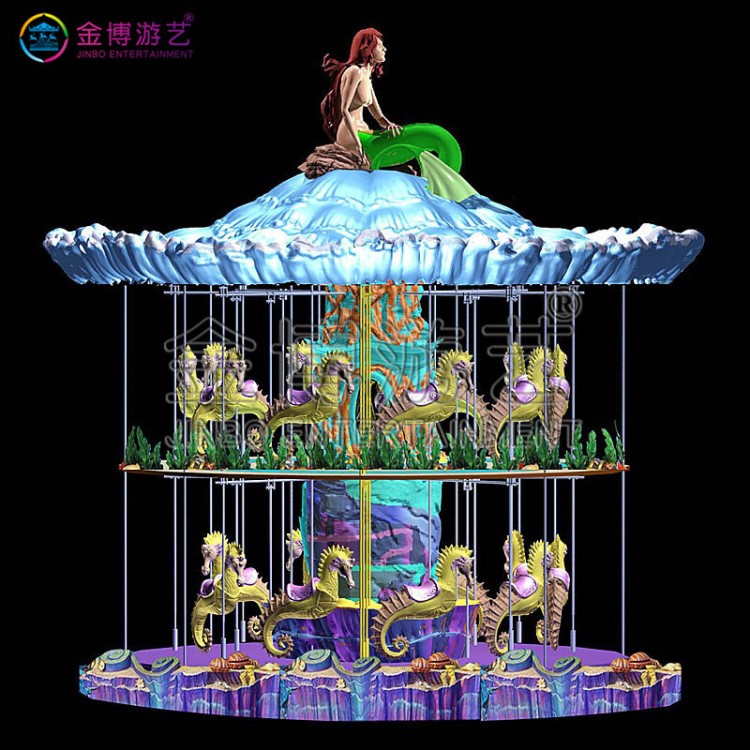 大型雙層旋轉(zhuǎn)木馬游樂設(shè)備公園戶外游樂場38座豪華轉(zhuǎn)馬游樂場設(shè)施