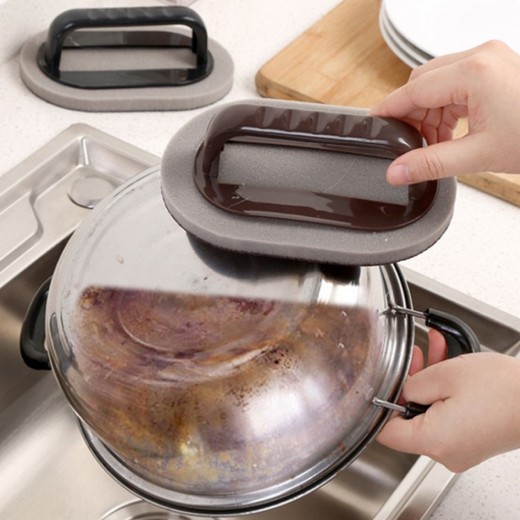 批发金刚砂海绵魔力擦洗锅底黑垢厨房清洁去污垢除锈刷锅神器