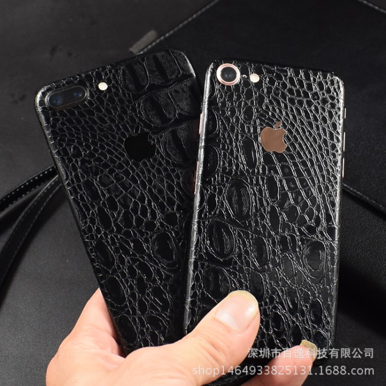 iphone XS max貼膜鱷魚紋XR全包蘋果8背膜6s手機彩膜7plus后貼紙