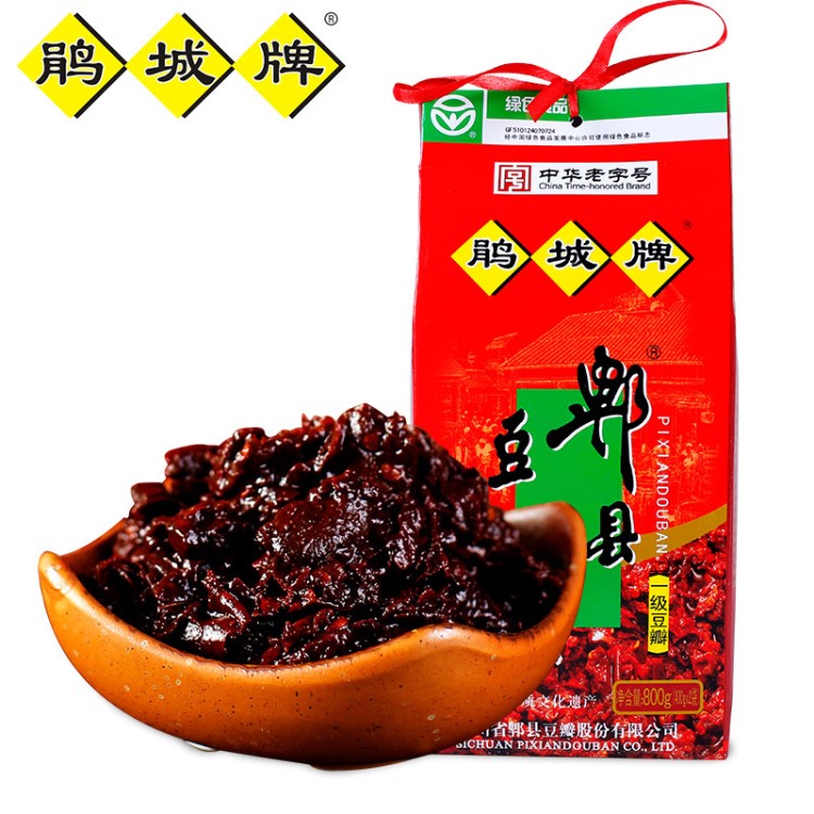 鵑城牌郫縣豆瓣 一級豆瓣醬800g免剁型精釀四川特產(chǎn)調(diào)味醬料