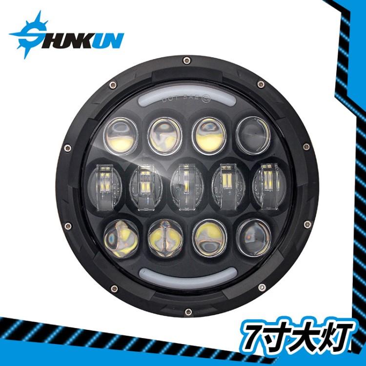 105W LED 7寸圓形大燈適用于 jeep前大燈 貨車前大燈卡車射燈