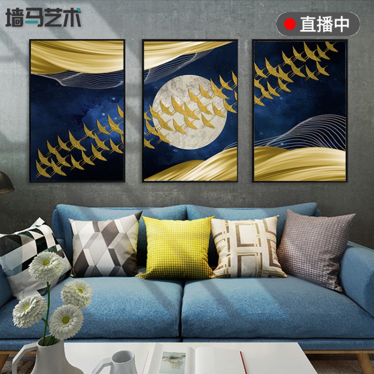 現(xiàn)代輕奢裝飾畫客廳沙發(fā)背景墻壁畫現(xiàn)代簡約玄關(guān)走廊酒店臥室掛畫